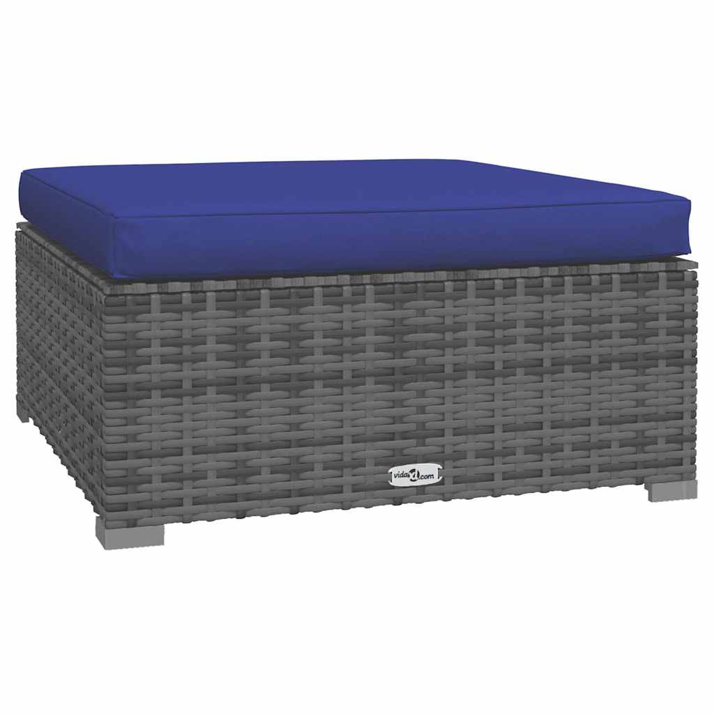 4-delige Loungeset met kussens poly rattan grijs is nu te koop bij PeponiXL, paradijselijk wonen!