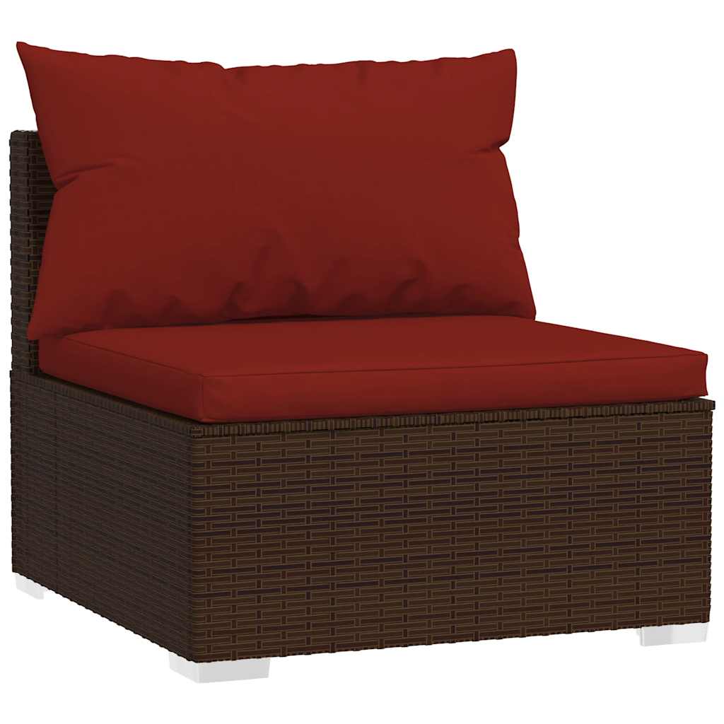 4-delige Loungeset met kussens poly rattan bruin is nu te koop bij PeponiXL, paradijselijk wonen!
