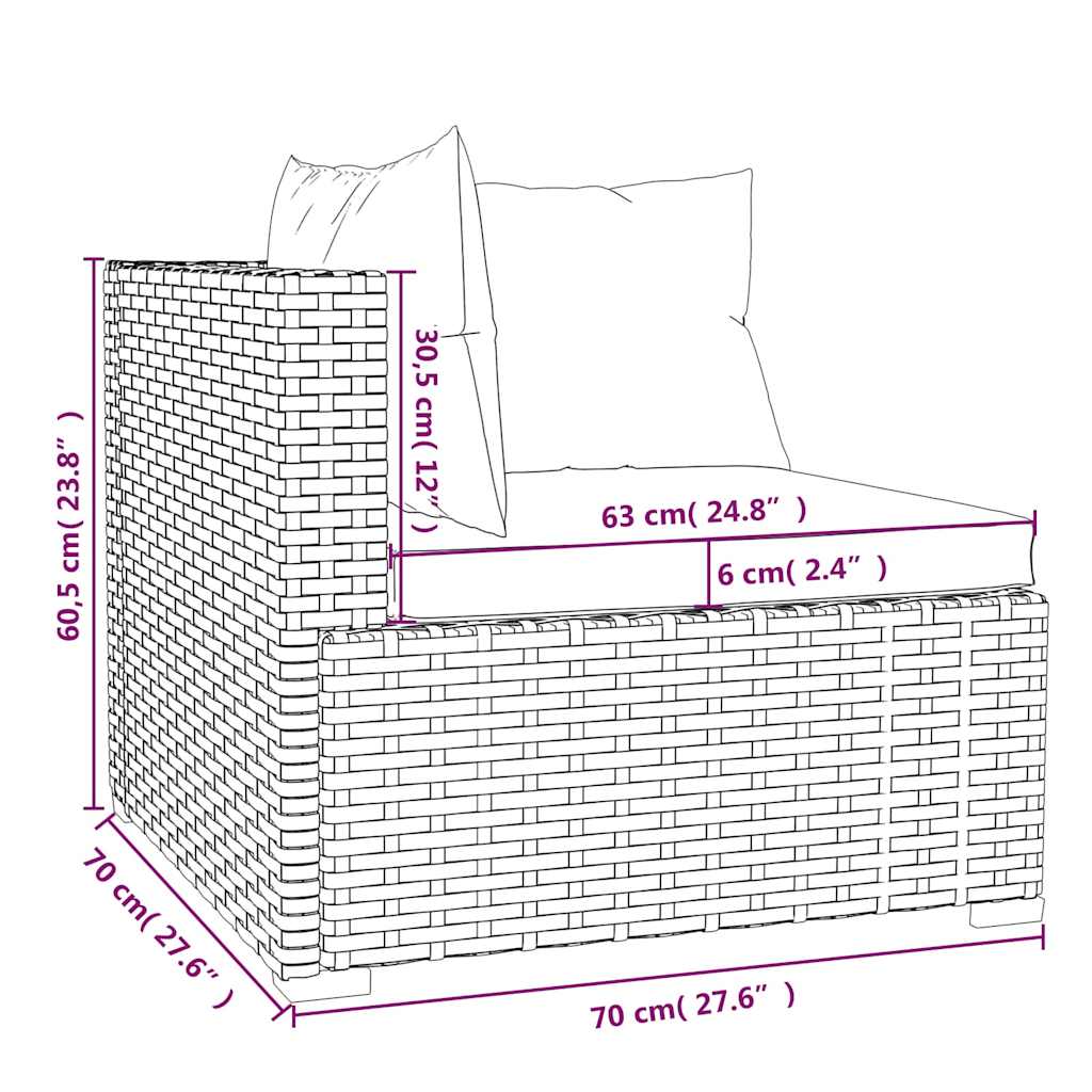 4-delige Loungeset met kussens poly rattan bruin is nu te koop bij PeponiXL, paradijselijk wonen!
