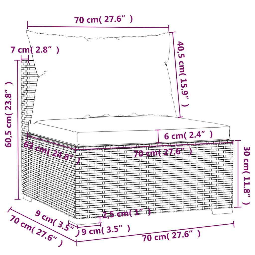 4-delige Loungeset met kussens poly rattan bruin is nu te koop bij PeponiXL, paradijselijk wonen!