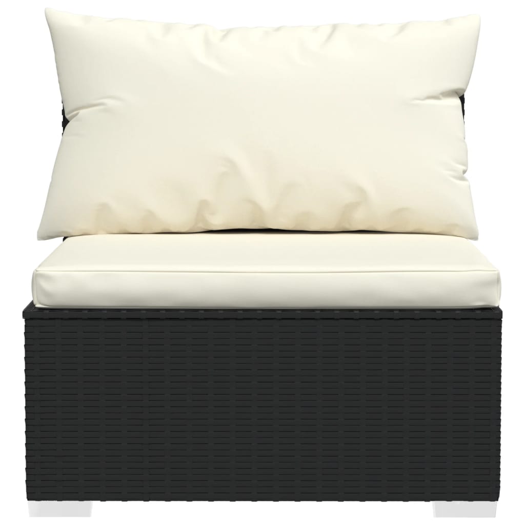 7-delige Loungeset met kussens poly rattan zwart is nu te koop bij PeponiXL, paradijselijk wonen!