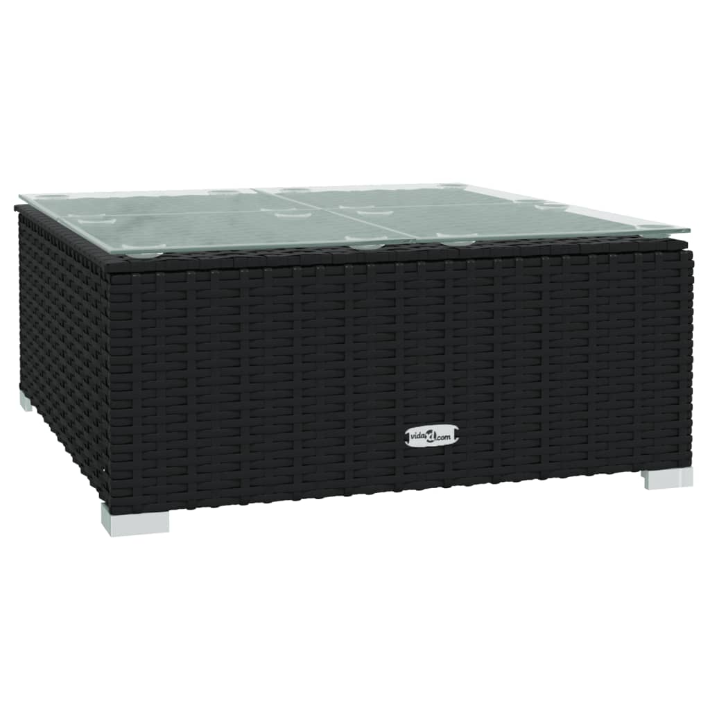 7-delige Loungeset met kussens poly rattan zwart is nu te koop bij PeponiXL, paradijselijk wonen!