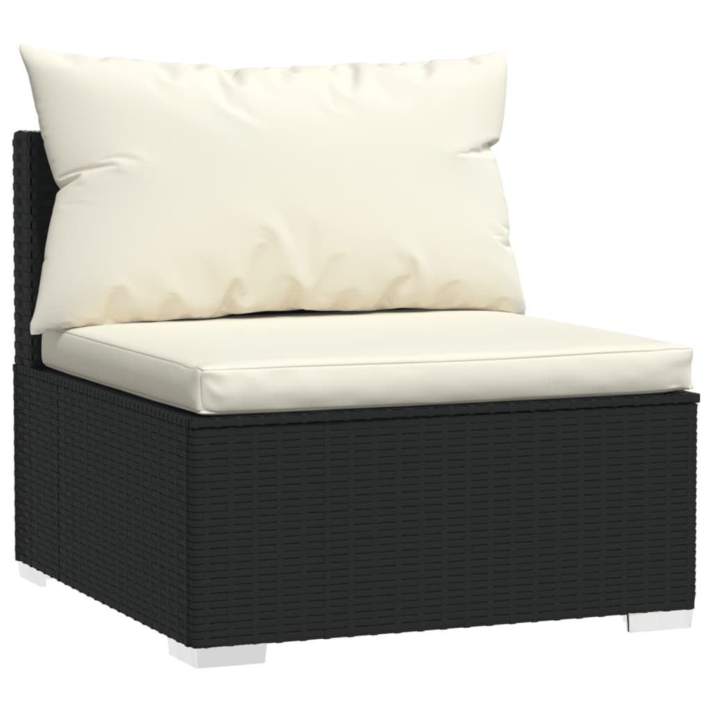 7-delige Loungeset met kussens poly rattan zwart is nu te koop bij PeponiXL, paradijselijk wonen!