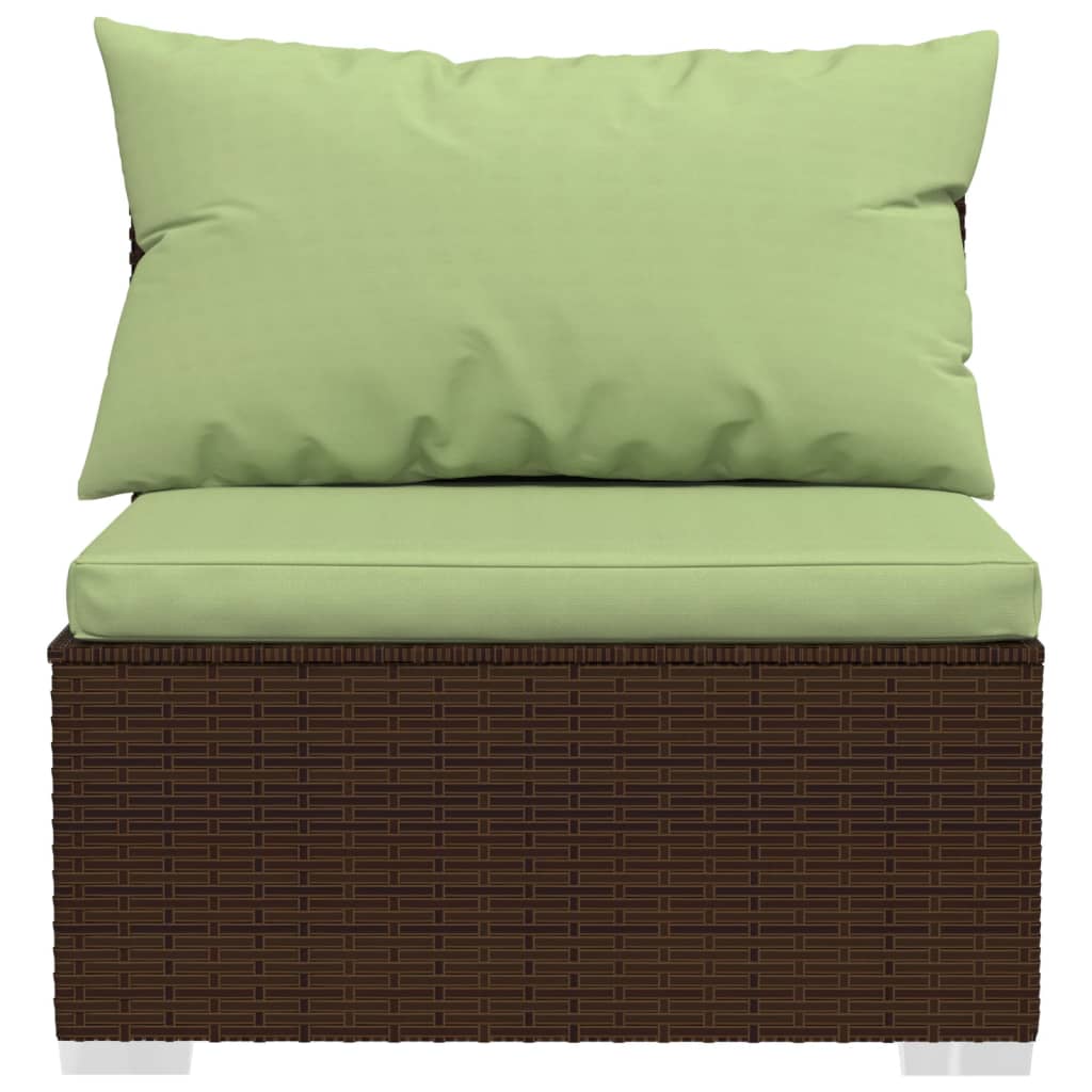 7-delige Loungeset met kussens poly rattan bruin is nu te koop bij PeponiXL, paradijselijk wonen!