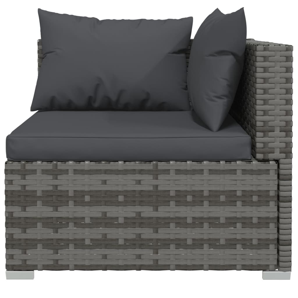 7-delige Loungeset met kussens poly rattan grijs is nu te koop bij PeponiXL, paradijselijk wonen!