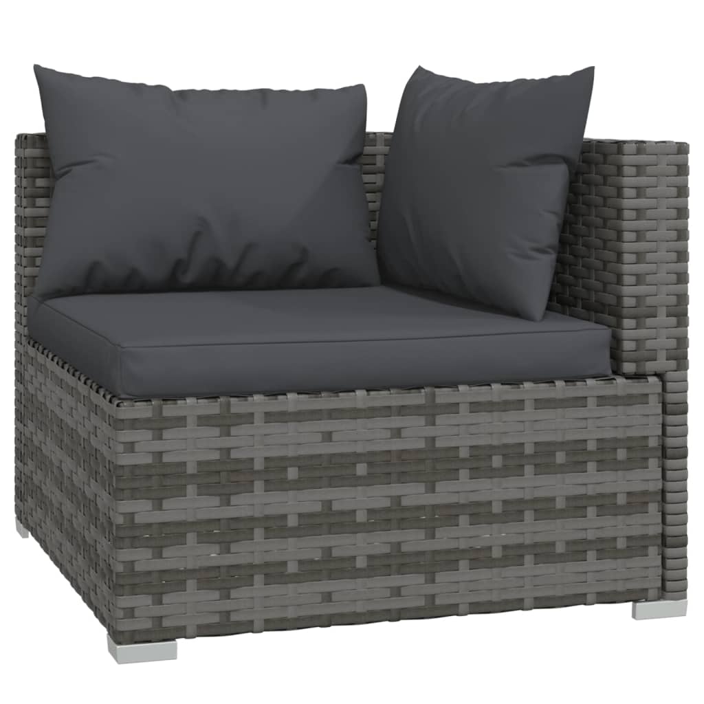 7-delige Loungeset met kussens poly rattan grijs is nu te koop bij PeponiXL, paradijselijk wonen!
