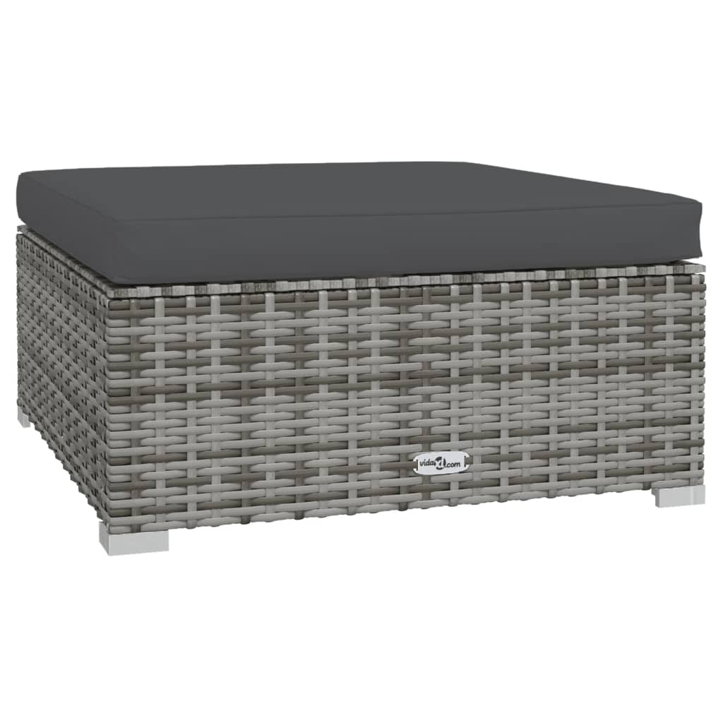 7-delige Loungeset met kussens poly rattan grijs is nu te koop bij PeponiXL, paradijselijk wonen!