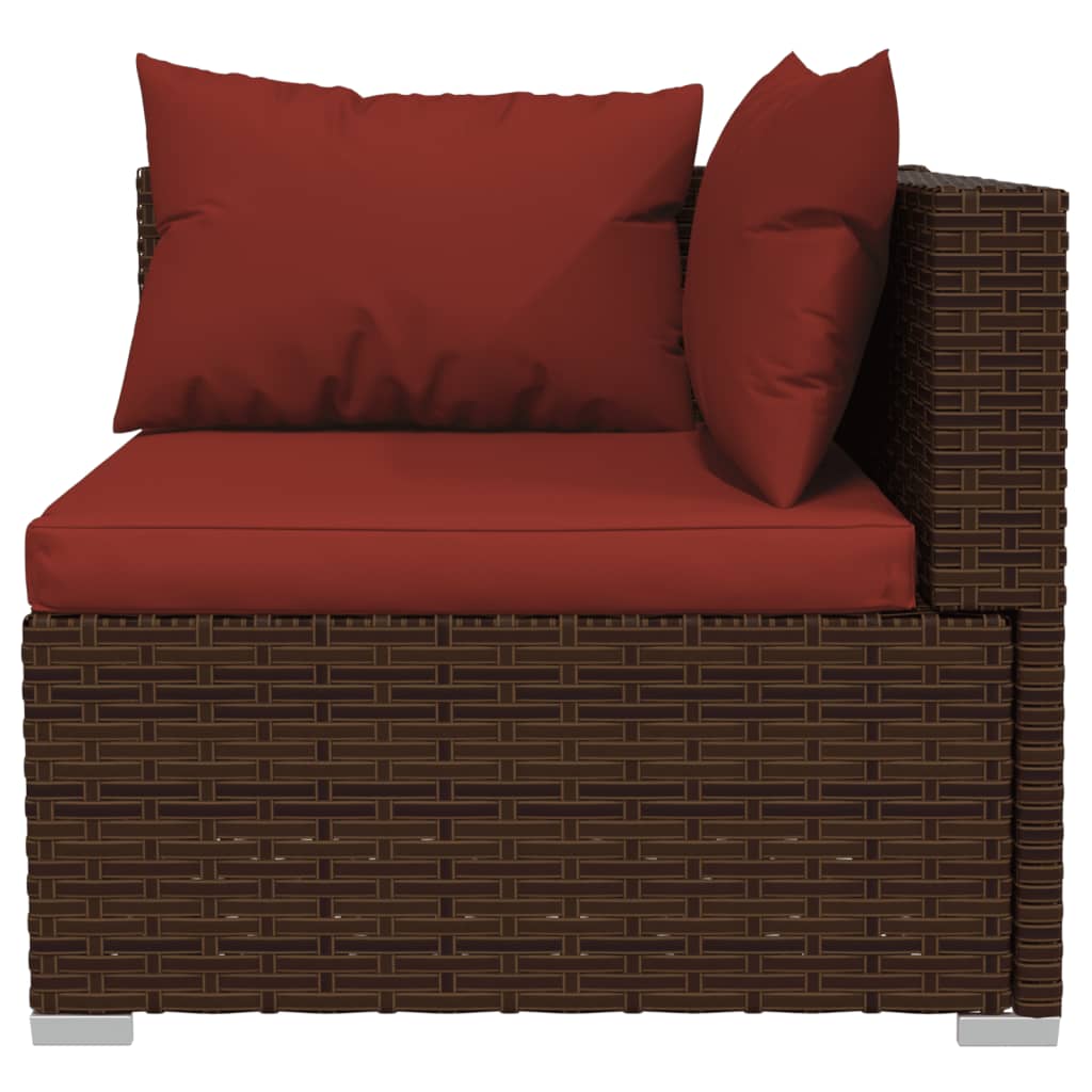 10-delige Loungeset met kussens poly rattan bruin is nu te koop bij PeponiXL, paradijselijk wonen!