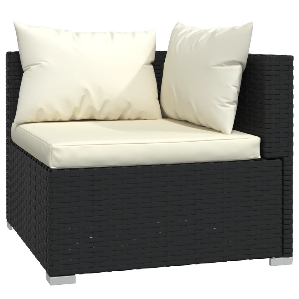 10-delige Loungeset met kussens poly rattan zwart is nu te koop bij PeponiXL, paradijselijk wonen!