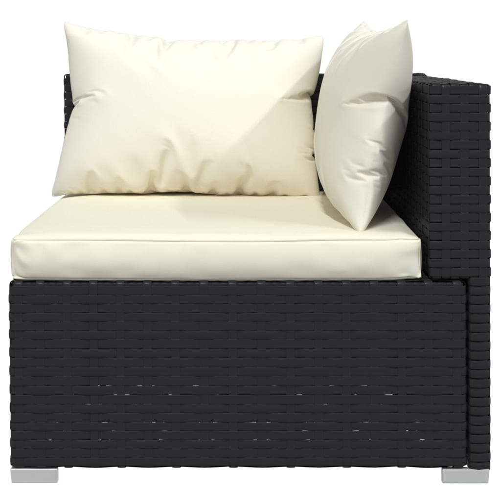 10-delige Loungeset met kussens poly rattan zwart is nu te koop bij PeponiXL, paradijselijk wonen!
