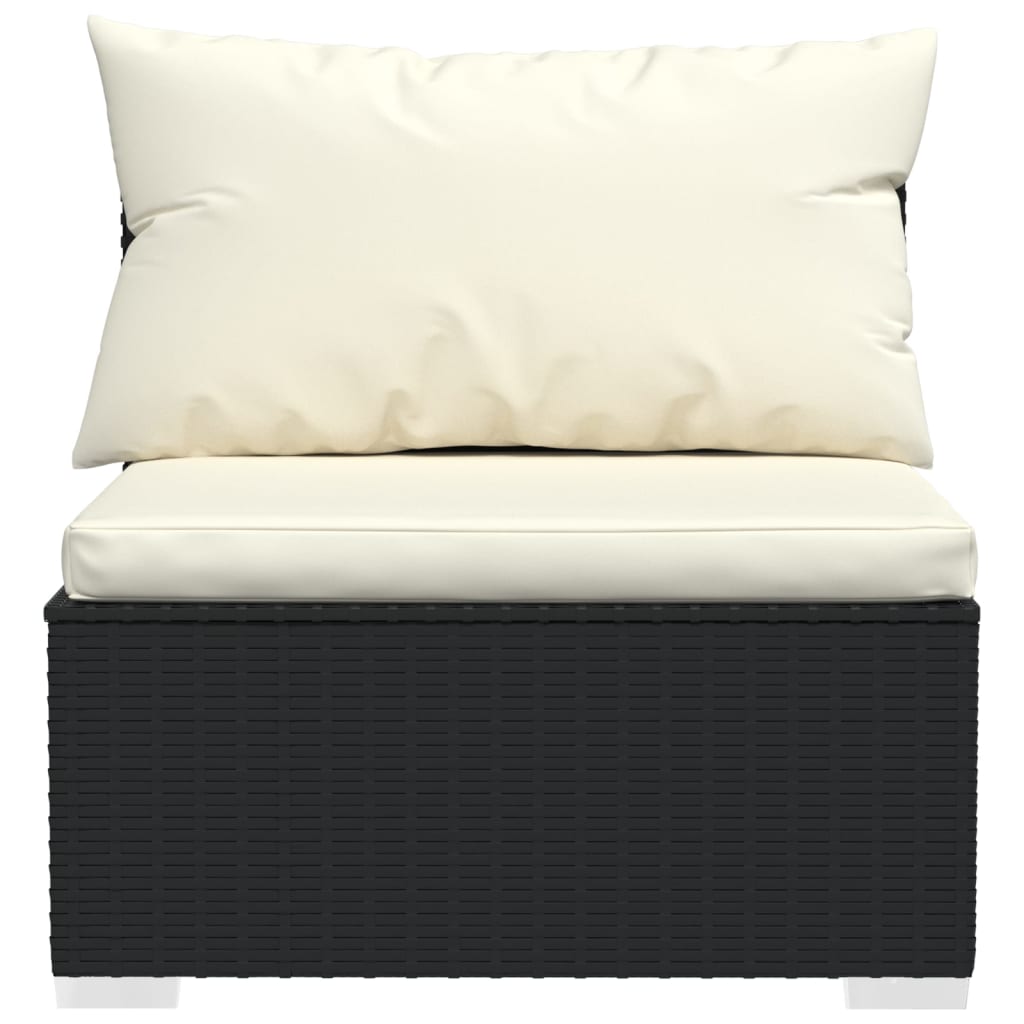 10-delige Loungeset met kussens poly rattan zwart is nu te koop bij PeponiXL, paradijselijk wonen!