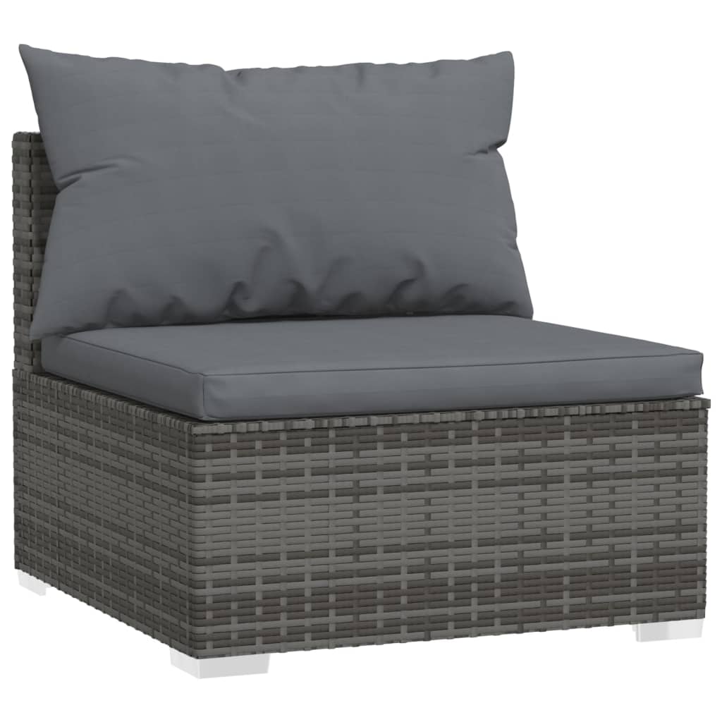 10-delige Loungeset met kussens poly rattan grijs is nu te koop bij PeponiXL, paradijselijk wonen!