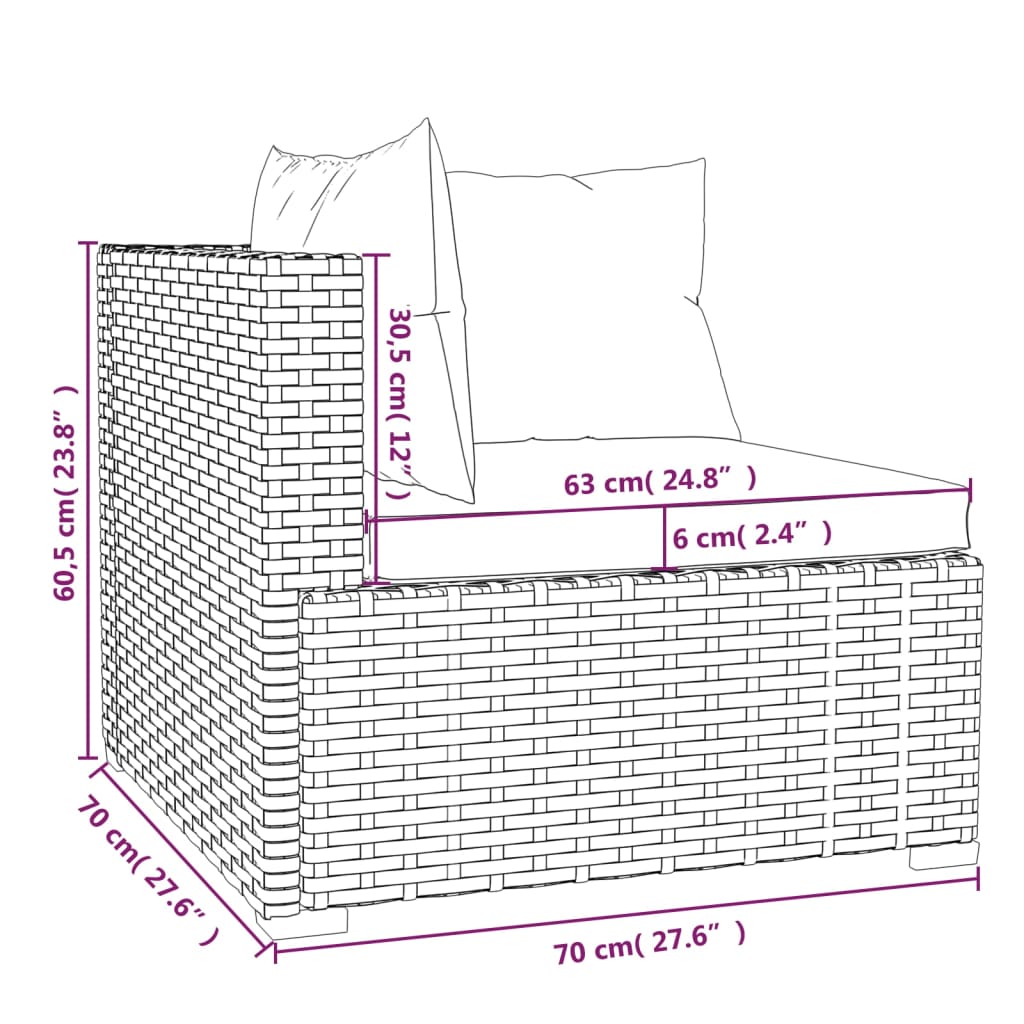 7-delige Loungeset met kussens poly rattan bruin is nu te koop bij PeponiXL, paradijselijk wonen!