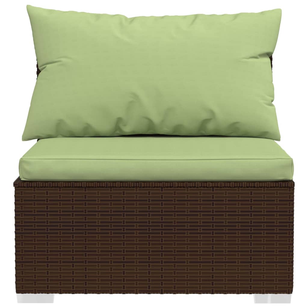 9-delige Loungeset met kussens poly rattan bruin is nu te koop bij PeponiXL, paradijselijk wonen!