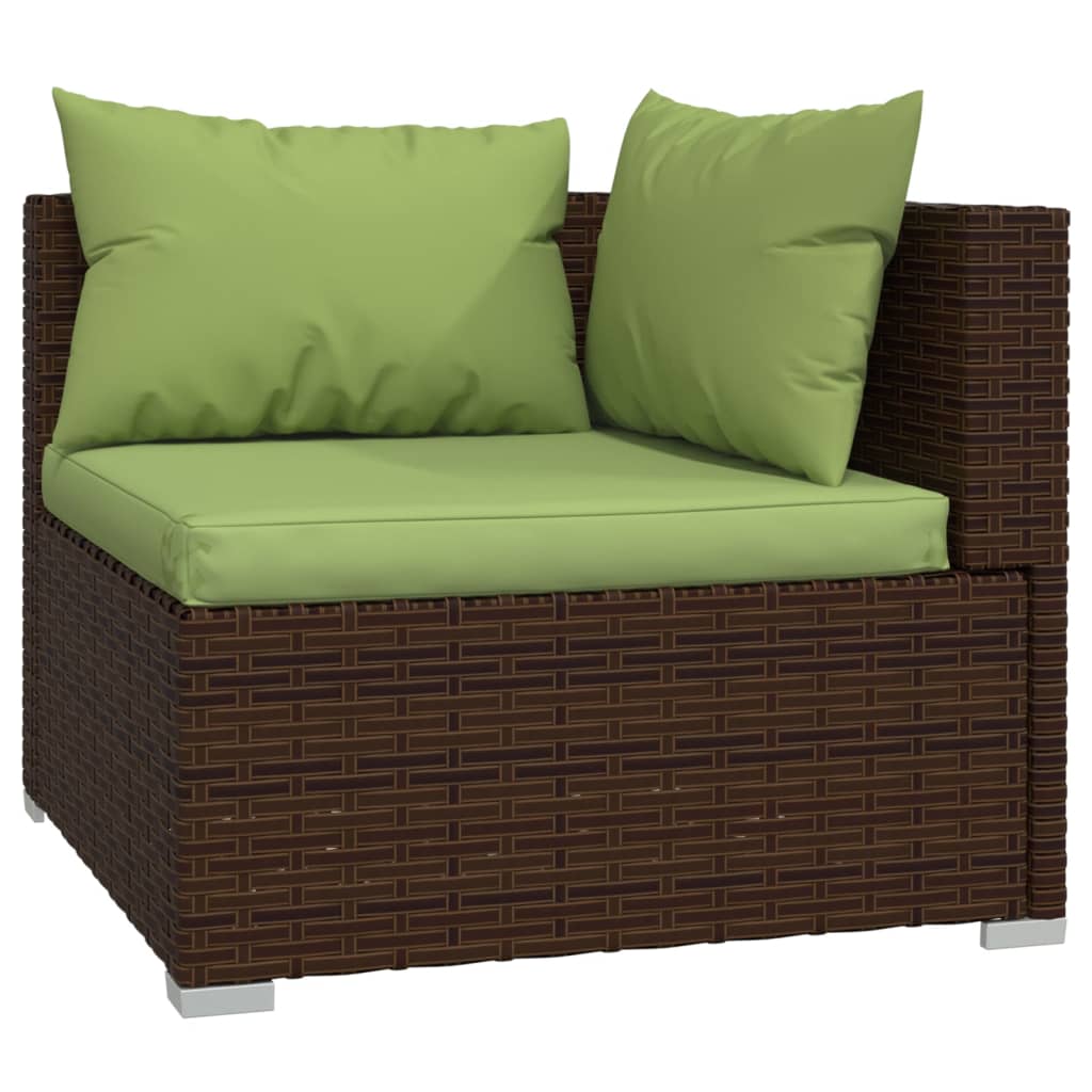 9-delige Loungeset met kussens poly rattan bruin is nu te koop bij PeponiXL, paradijselijk wonen!