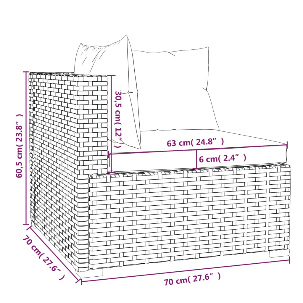 9-delige Loungeset met kussens poly rattan bruin is nu te koop bij PeponiXL, paradijselijk wonen!