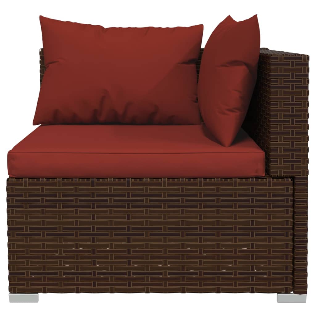 6-delige Loungeset met kussens poly rattan bruin is nu te koop bij PeponiXL, paradijselijk wonen!