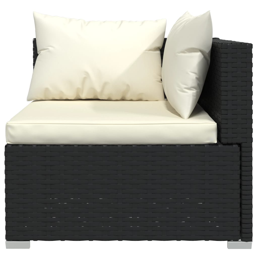 7-delige Loungeset met kussens poly rattan zwart is nu te koop bij PeponiXL, paradijselijk wonen!