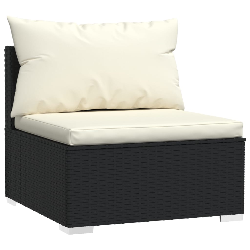 7-delige Loungeset met kussens poly rattan zwart is nu te koop bij PeponiXL, paradijselijk wonen!