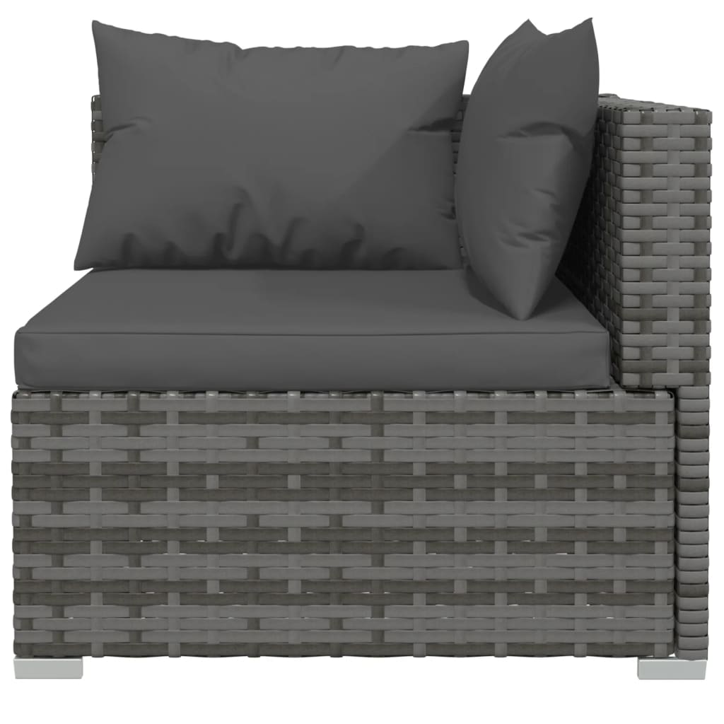 11-delige Loungeset met kussens poly rattan grijs is nu te koop bij PeponiXL, paradijselijk wonen!