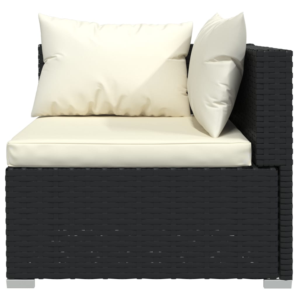 10-delige Loungeset met kussens poly rattan zwart is nu te koop bij PeponiXL, paradijselijk wonen!
