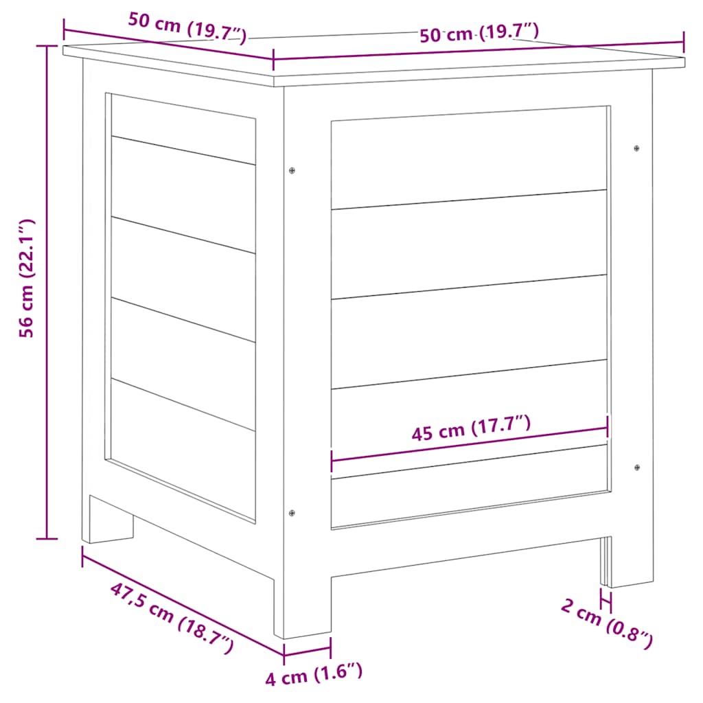 Kussenbox 50x50x56 cm massief vurenhout is nu te koop bij PeponiXL, paradijselijk wonen!