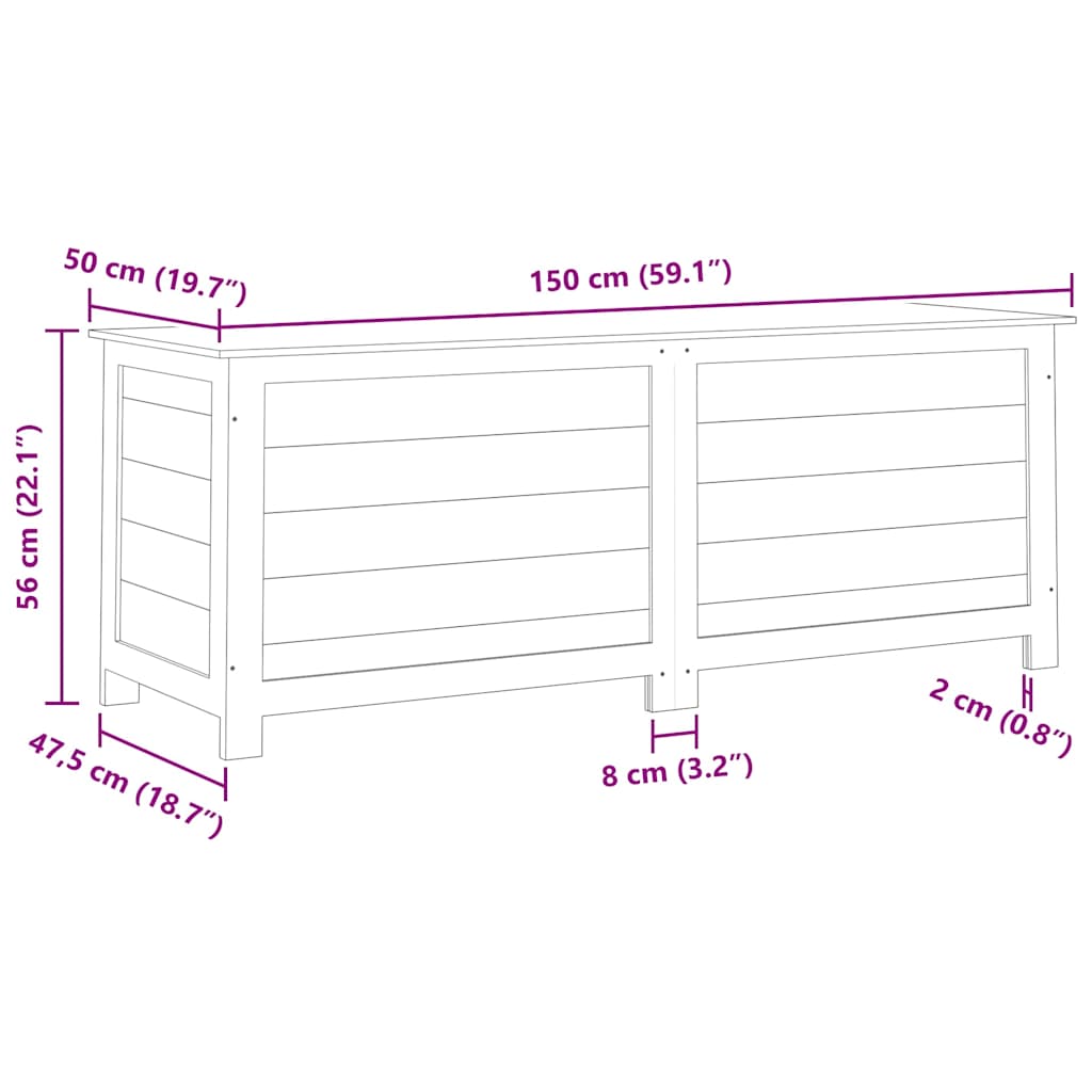 Kussenbox 150x50x56 cm massief vurenhout bruin is nu te koop bij PeponiXL, paradijselijk wonen!