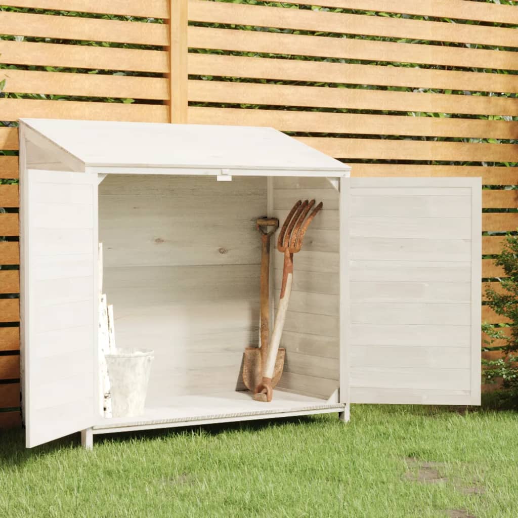 Tuinschuur 102x52x112 cm massief vurenhout wit is nu te koop bij PeponiXL, paradijselijk wonen!