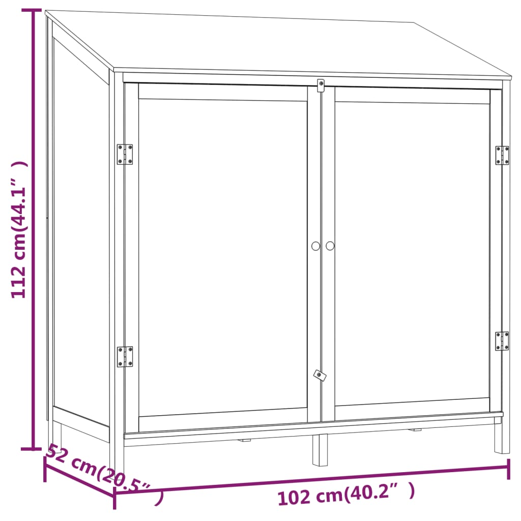 Tuinschuur 102x52x112 cm massief vurenhout bruin is nu te koop bij PeponiXL, paradijselijk wonen!