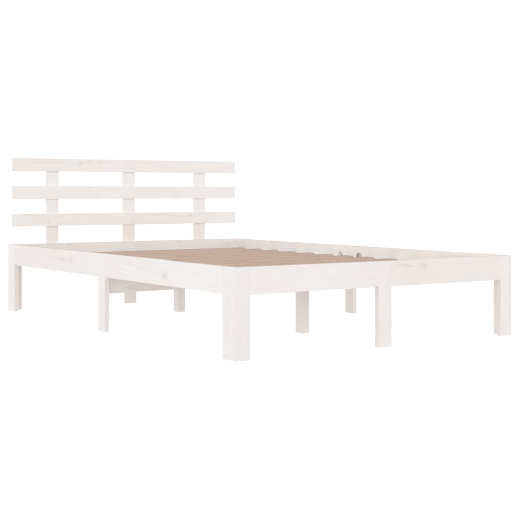 Bedframe massief hout wit 135x190 cm is nu te koop bij PeponiXL, paradijselijk wonen!