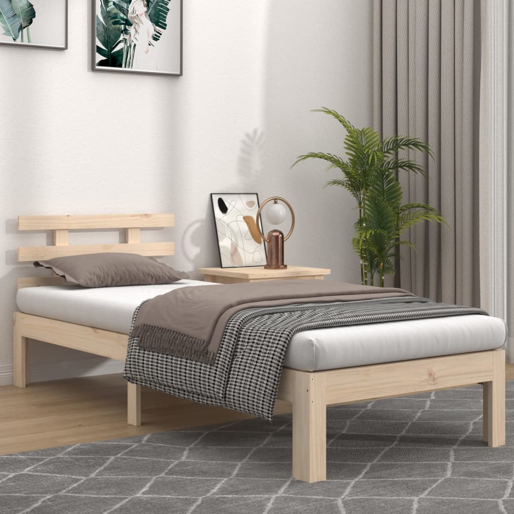 Bedframe massief hout 90x200 cm is nu te koop bij PeponiXL, paradijselijk wonen!