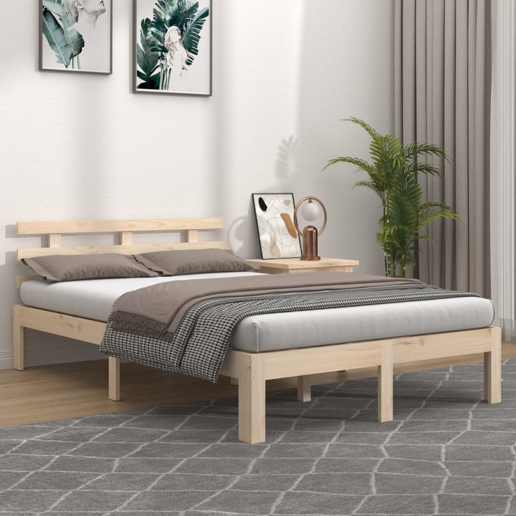 Bedframe zonder matras massief hout 200x200 cm is nu te koop bij PeponiXL, paradijselijk wonen!