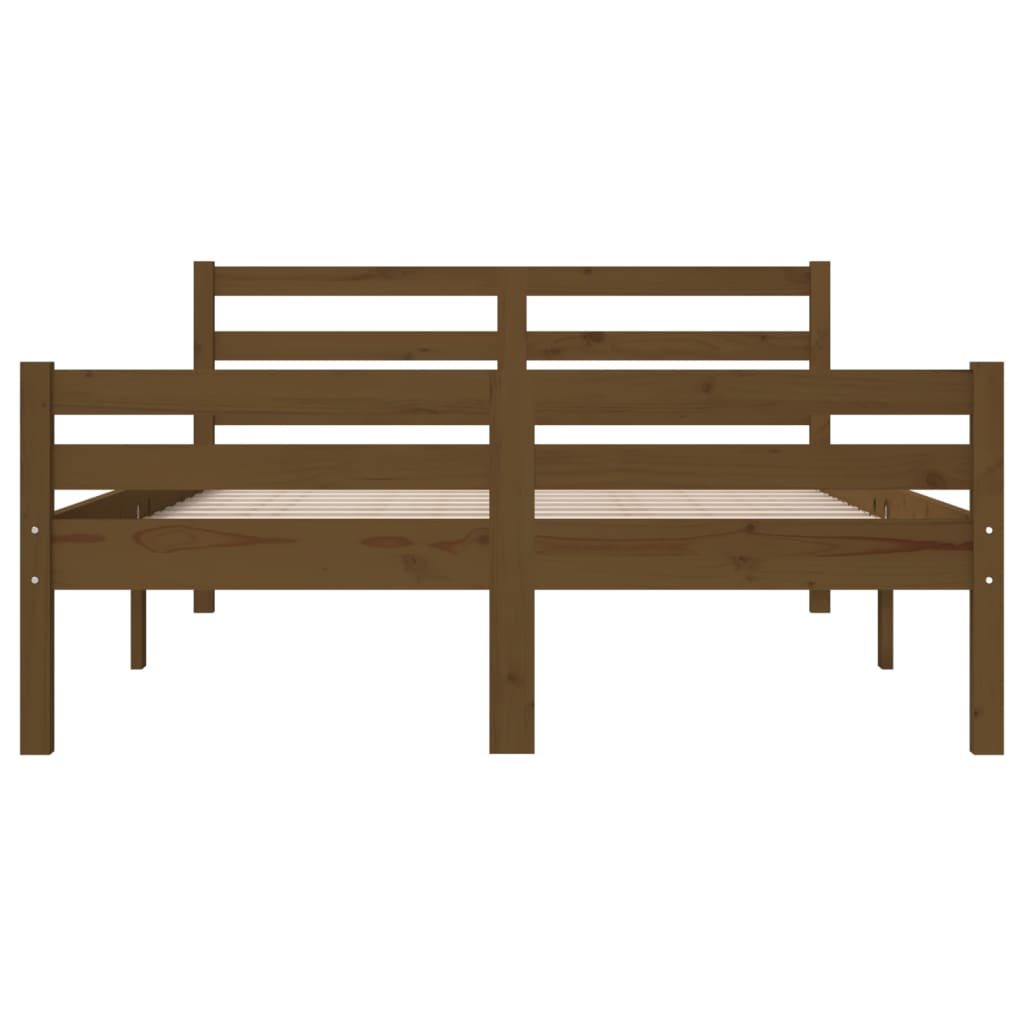 Bedframe massief hout honingbruin 135x190 cm is nu te koop bij PeponiXL, paradijselijk wonen!