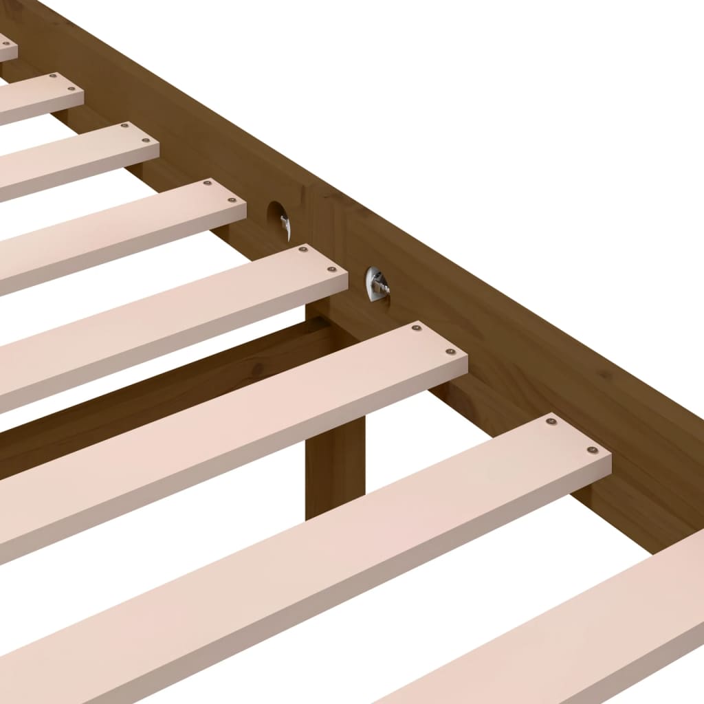 Bedframe massief hout honingbruin 135x190 cm is nu te koop bij PeponiXL, paradijselijk wonen!
