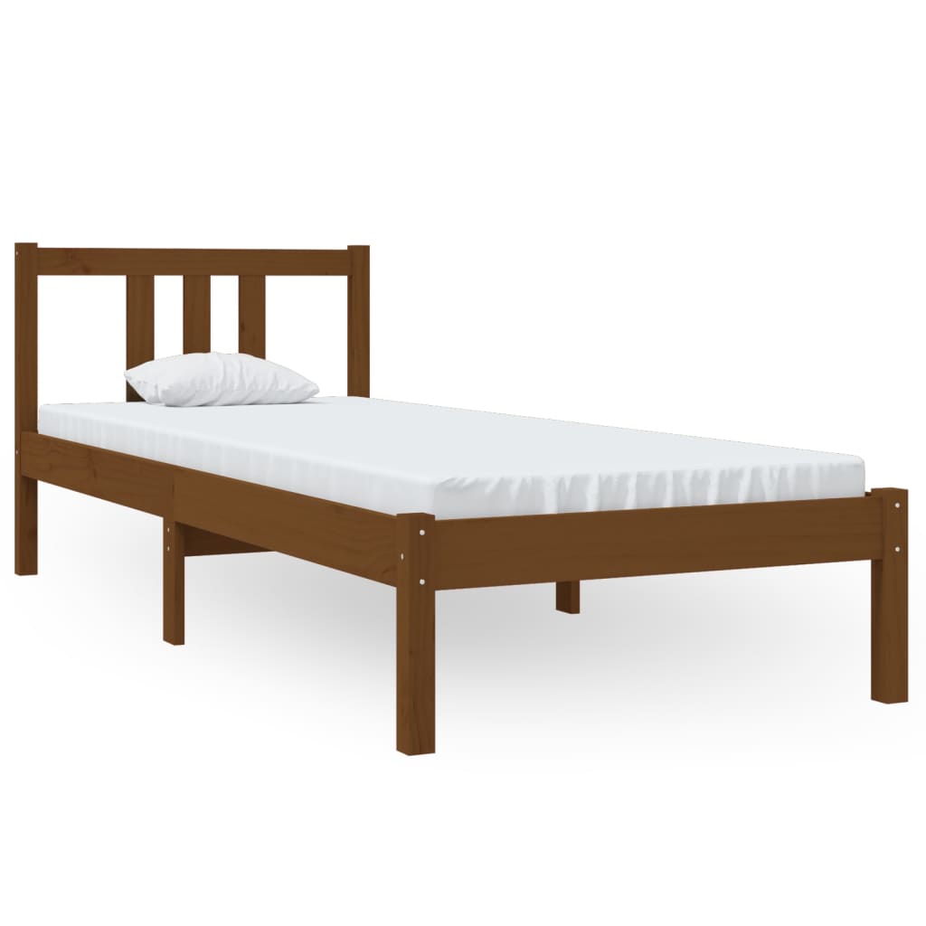 Bedframe massief hout honingbruin 75x190 cm is nu te koop bij PeponiXL, paradijselijk wonen!
