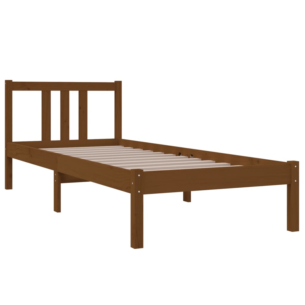Bedframe massief hout honingbruin 75x190 cm is nu te koop bij PeponiXL, paradijselijk wonen!