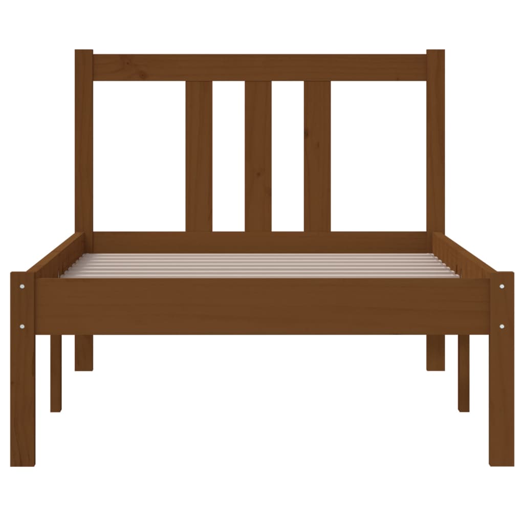 Bedframe massief hout honingbruin 75x190 cm is nu te koop bij PeponiXL, paradijselijk wonen!