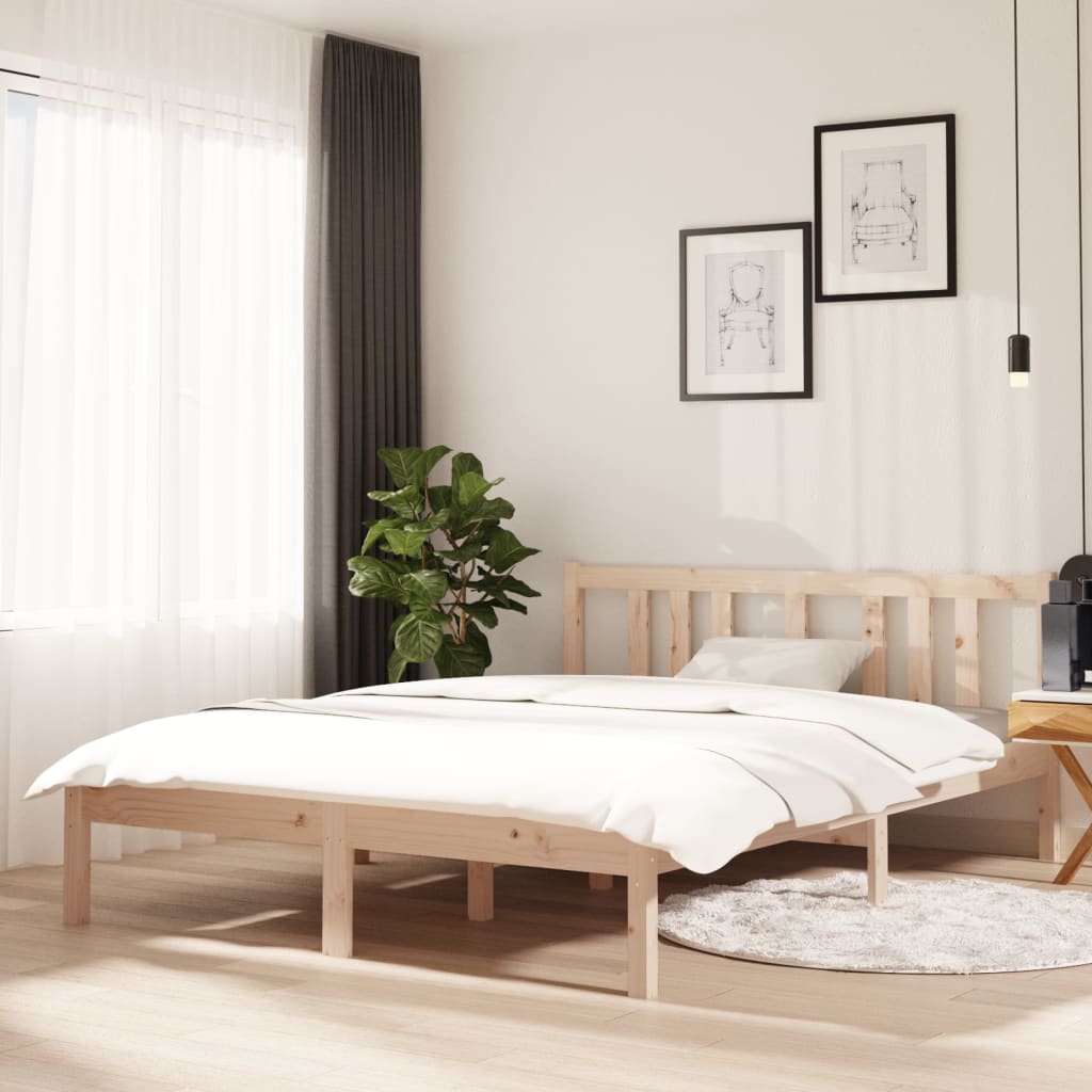 Bedframe massief hout 135x190 cm Double is nu te koop bij PeponiXL, paradijselijk wonen!