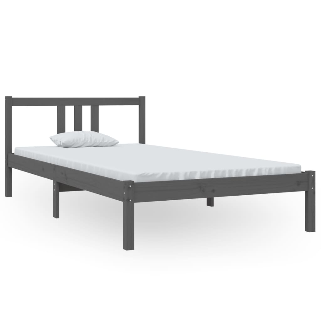 Bedframe massief hout grijs 100x200 cm is nu te koop bij PeponiXL, paradijselijk wonen!
