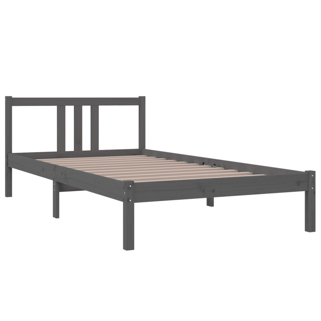 Bedframe massief hout grijs 100x200 cm is nu te koop bij PeponiXL, paradijselijk wonen!