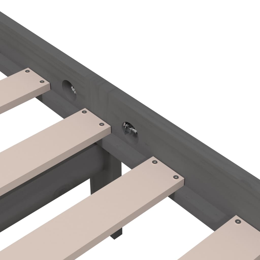 Bedframe massief hout grijs 100x200 cm is nu te koop bij PeponiXL, paradijselijk wonen!