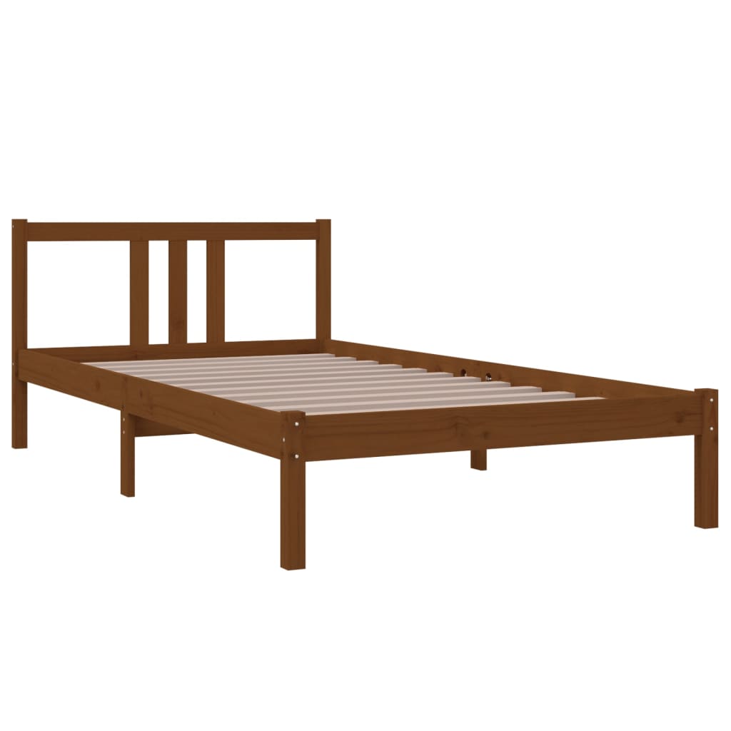 Bedframe massief hout honingbruin 100x200 cm is nu te koop bij PeponiXL, paradijselijk wonen!