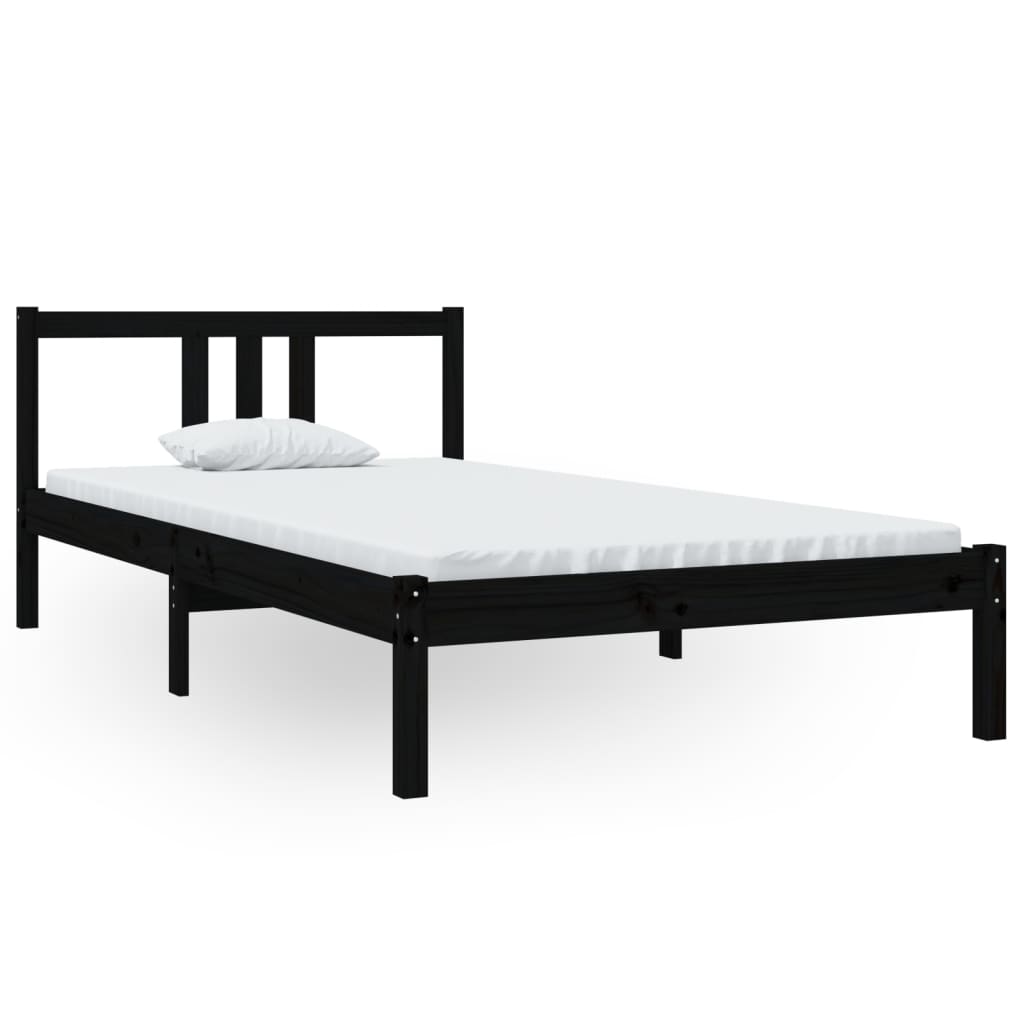 Bedframe massief hout zwart 100x200 cm is nu te koop bij PeponiXL, paradijselijk wonen!