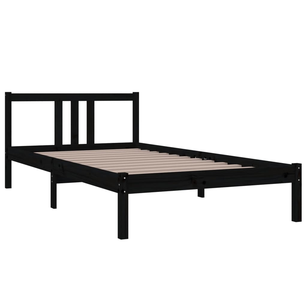 Bedframe massief hout zwart 100x200 cm is nu te koop bij PeponiXL, paradijselijk wonen!