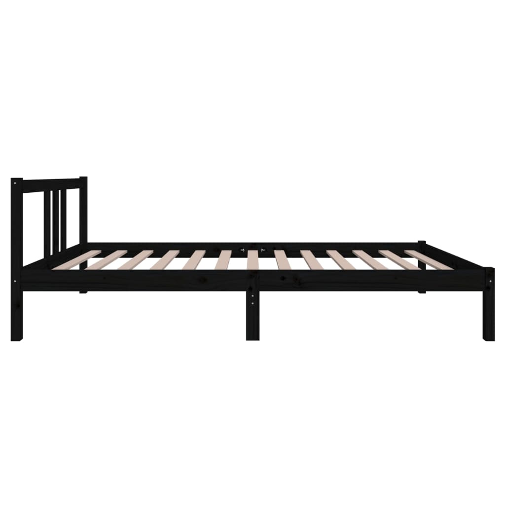 Bedframe massief hout zwart 100x200 cm is nu te koop bij PeponiXL, paradijselijk wonen!