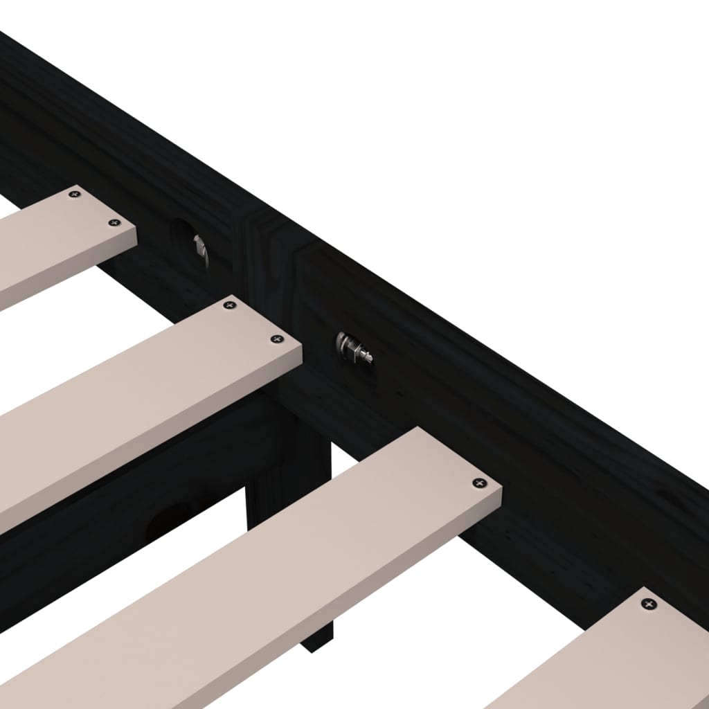 Bedframe massief hout zwart 100x200 cm is nu te koop bij PeponiXL, paradijselijk wonen!