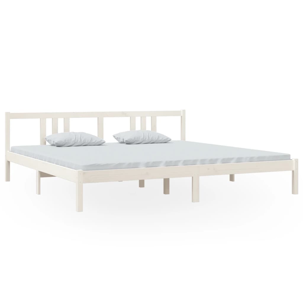 Bedframe massief hout wit 200x200 cm is nu te koop bij PeponiXL, paradijselijk wonen!