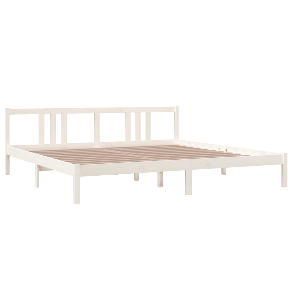Bedframe massief hout wit 200x200 cm is nu te koop bij PeponiXL, paradijselijk wonen!