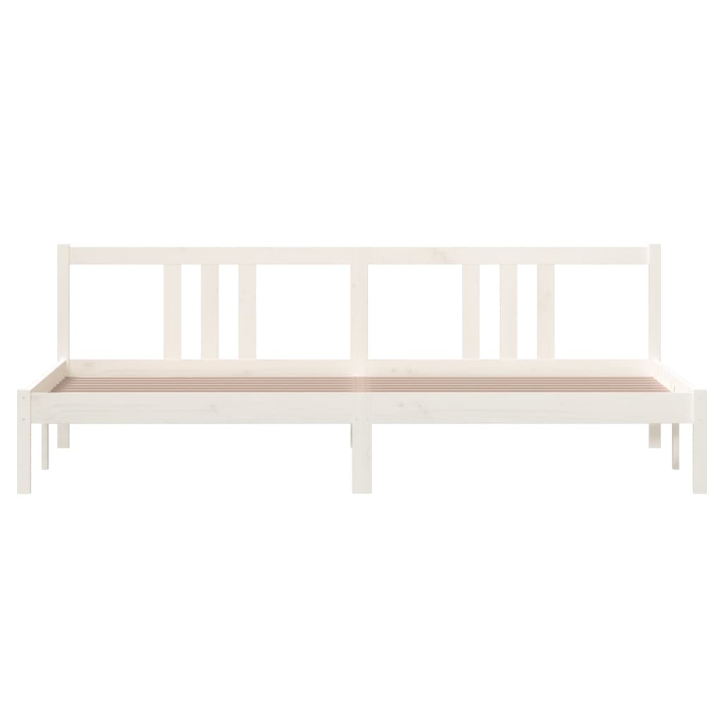 Bedframe massief hout wit 200x200 cm is nu te koop bij PeponiXL, paradijselijk wonen!