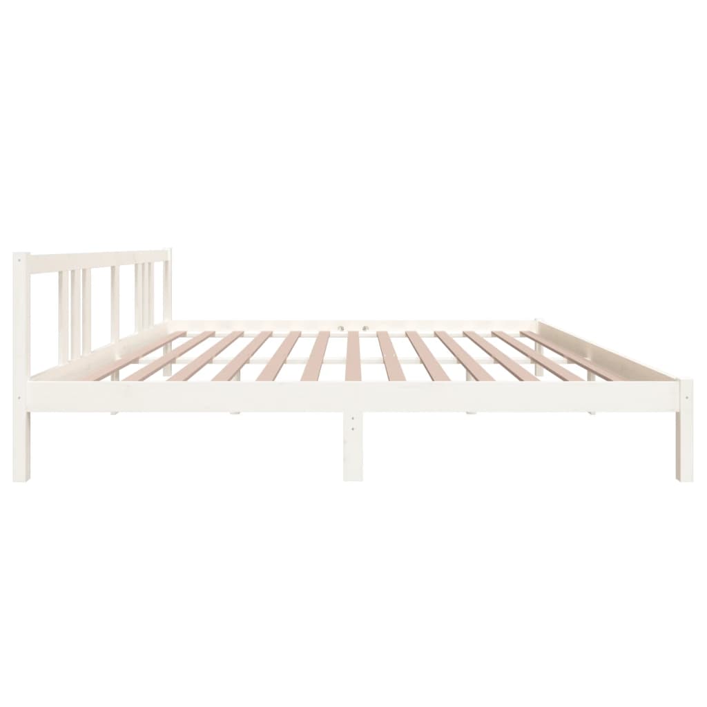 Bedframe massief hout wit 200x200 cm is nu te koop bij PeponiXL, paradijselijk wonen!